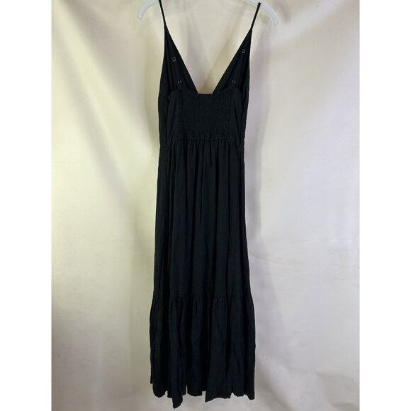 Abercrombie & Fitch Black Button Front Smocked Milk Maid Dress - Picture 7 of 8